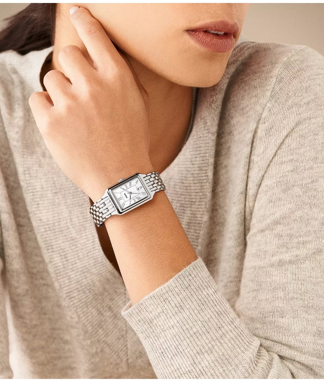 Women’s Analog Rectangular Stainless Steel Watch ES5221 – 23mm Silver by Fossil