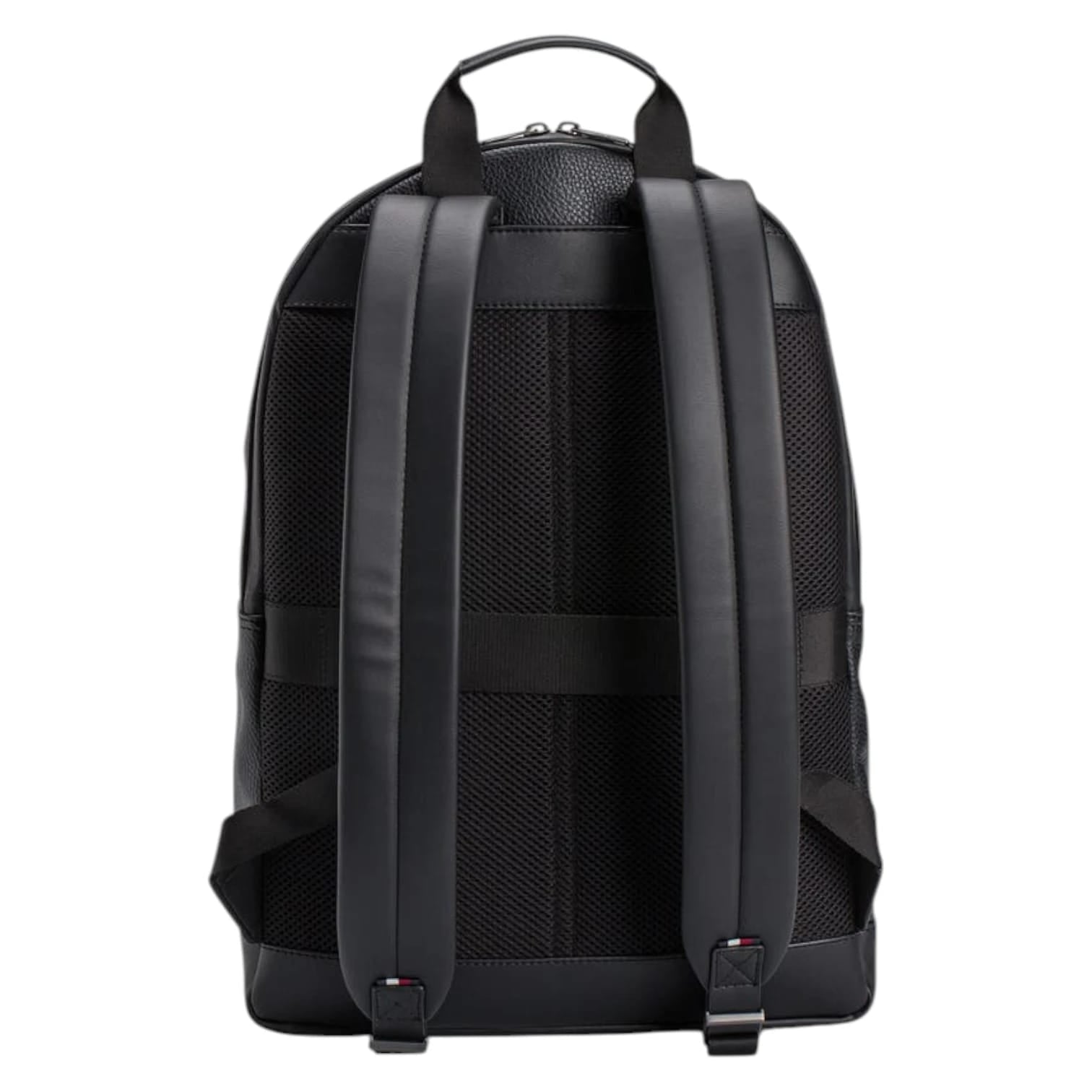 Tommy Hilfiger Black Leather Backpack – Classic Pebble Grain Everyday & Business Backpack#53-100