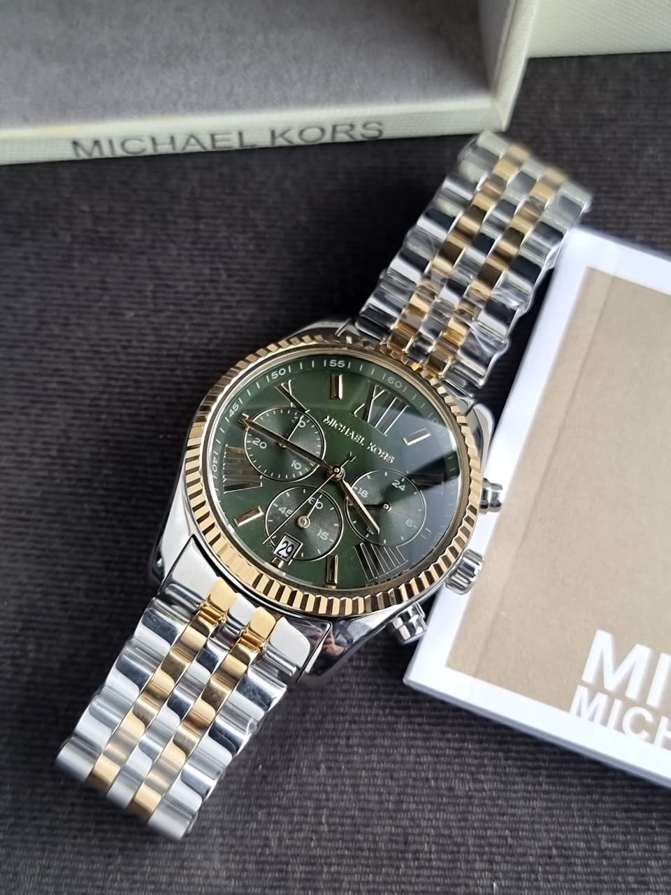 MK4984 Gold Metallic Grey Steel Ladies Watch