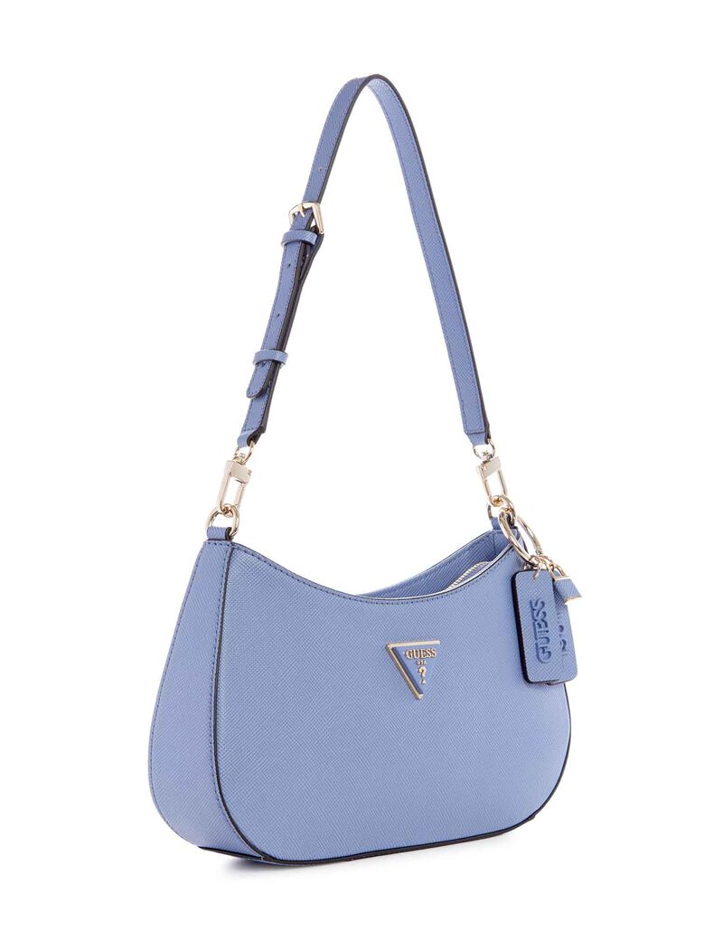 GUESS Noelle Saffiano Shoulder Bag – Baby Blue Quilted Faux Leather with Logo Charm