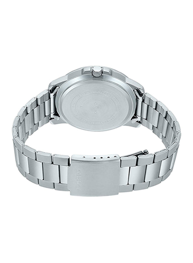 Casio Enticer Men's Stainless Steel Analog Watch MTP-VD01D-1EVUDF – Black Dial & Silver Stainless Steel Strap