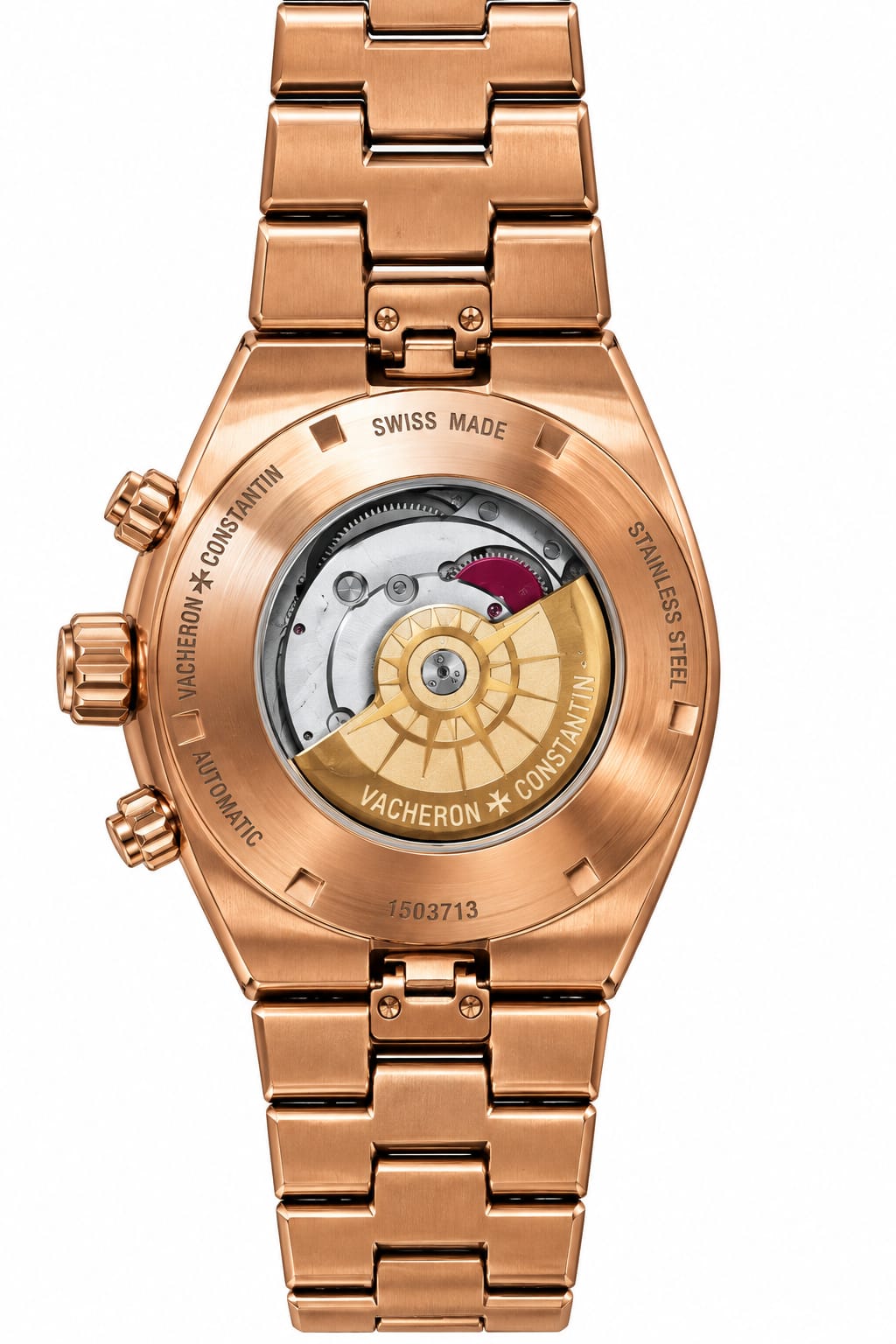 Vacheron Constantin Overseas Dual Time – Rose Gold-Tone Stainless Steel Case and Bracelet with Silver Dial