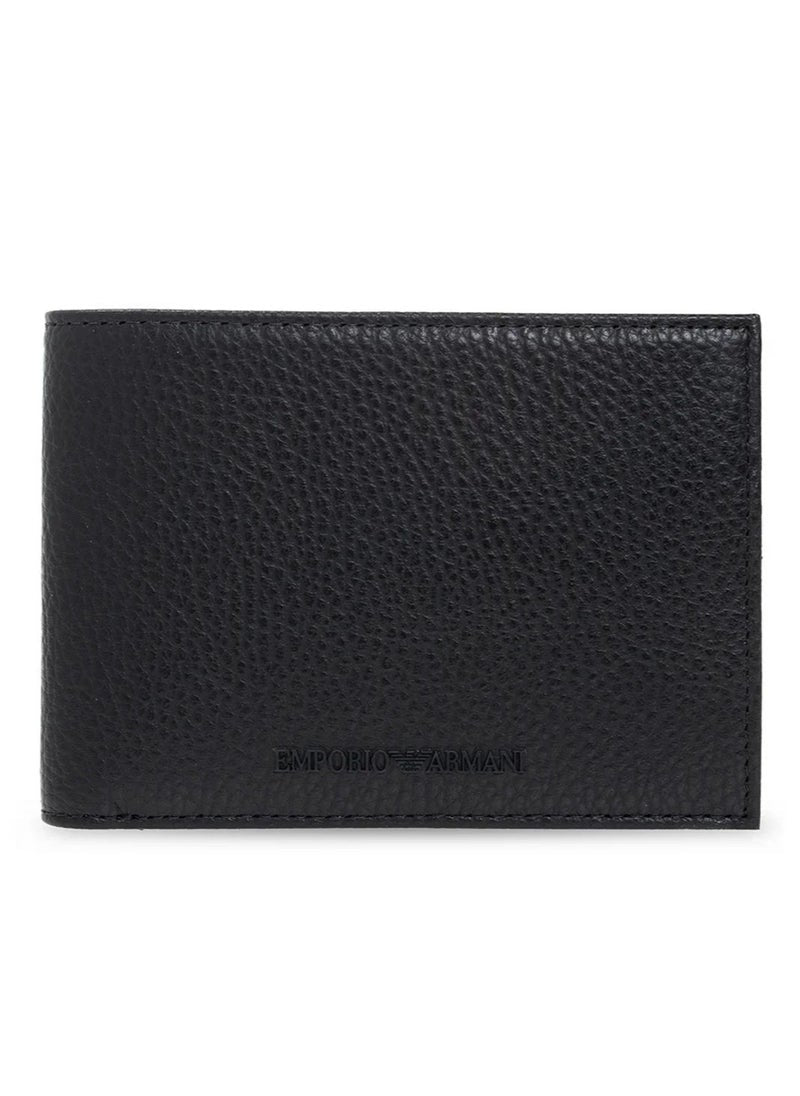 EA Black Leather Wallet & Keychain Set For Men 12#