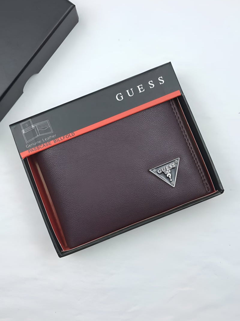 GU Brown Leather Wallet For Men #2