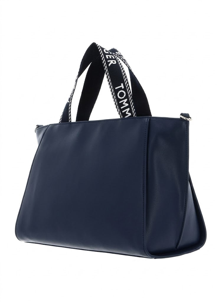 Tommy Hilfiger Life Tote Bag – Navy Blue PVC Tote with Crossbody Strap by Tommy Hilfiger#82