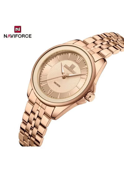 Naviforce Women’s Watch NF5067 RG/RG/RG – Rose Gold Dial, Stainless Steel Rose Gold Strap, Quartz Movement