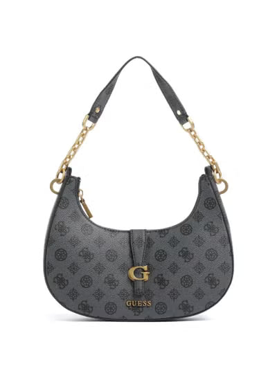 Guess Kuba Top Zip Shoulder Bag – Dark Gray (AD-Sep) – Stylish & Compact Everyday Bag#34-107