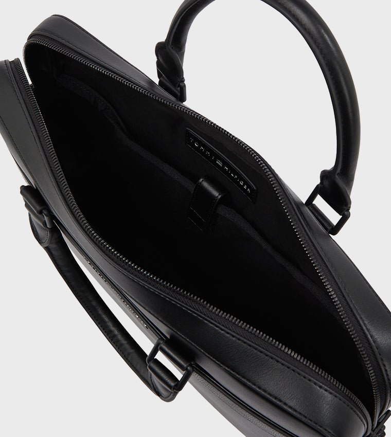 Tommy Hilfiger Men's Black Laptop Bag – Professional Business Briefcase for Work & Daily Commute#BL-03