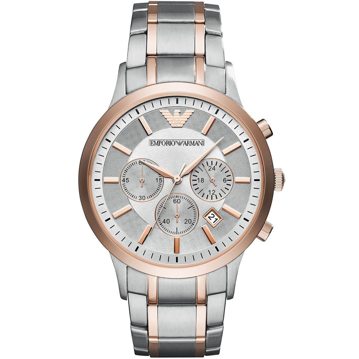 Emporio Armani Emporio Armani Renato Men’s Watch AR11077 – Gray Dial Two-Tone Stainless Steel
