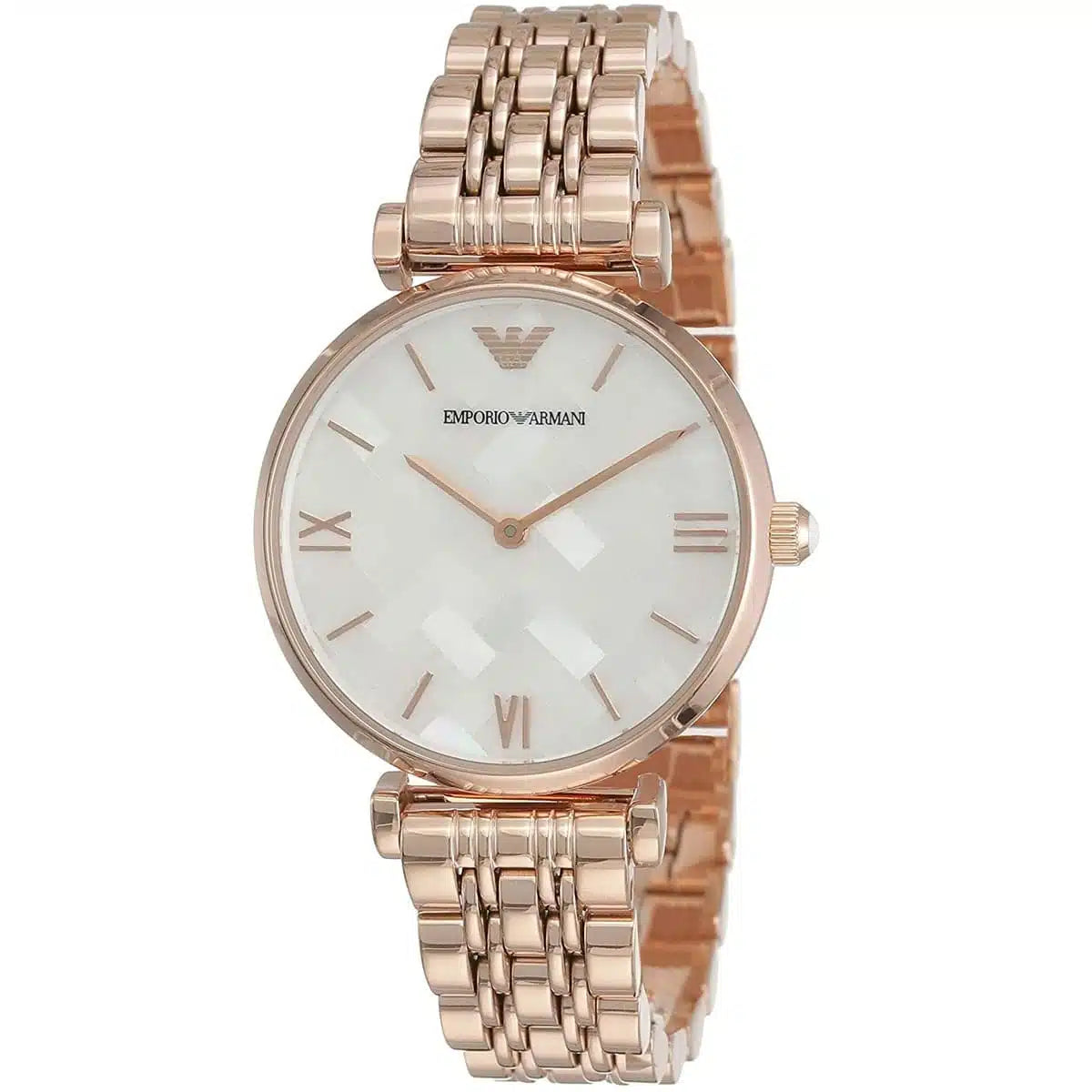 Emporio Armani Gianni T-Bar AR11110 Women’s Watch – White Dial Rose Gold Stainless Steel Elegant Fashion Watch
