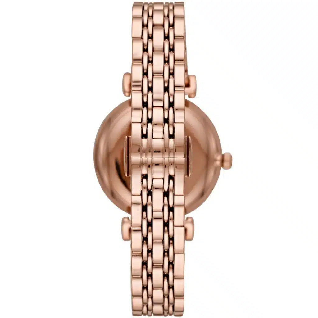 Emporio Armani Gianni T-Bar AR11110 Women’s Watch – White Dial Rose Gold Stainless Steel Elegant Fashion Watch