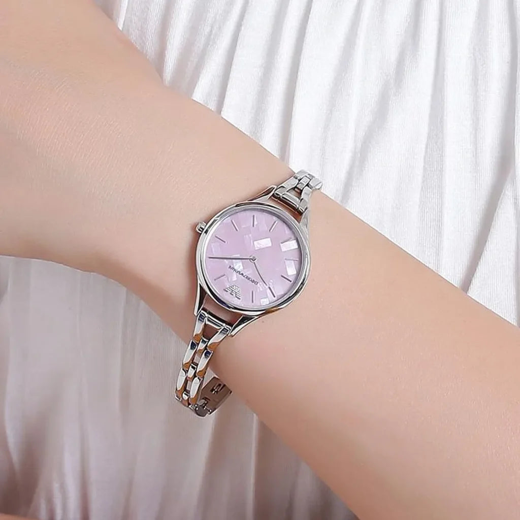 Emporio Armani Aurora AR11122 Women’s Watch – Purple Dial Stainless Steel Elegant Slim Fashion Watch