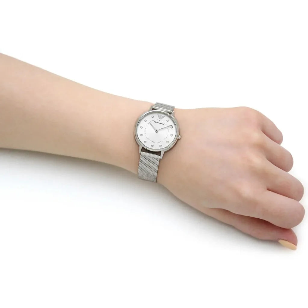 Emporio Armani Kappa AR11128 Women’s Watch – Silver Dial Stainless Steel Ultra-Light Elegant Fashion Watch