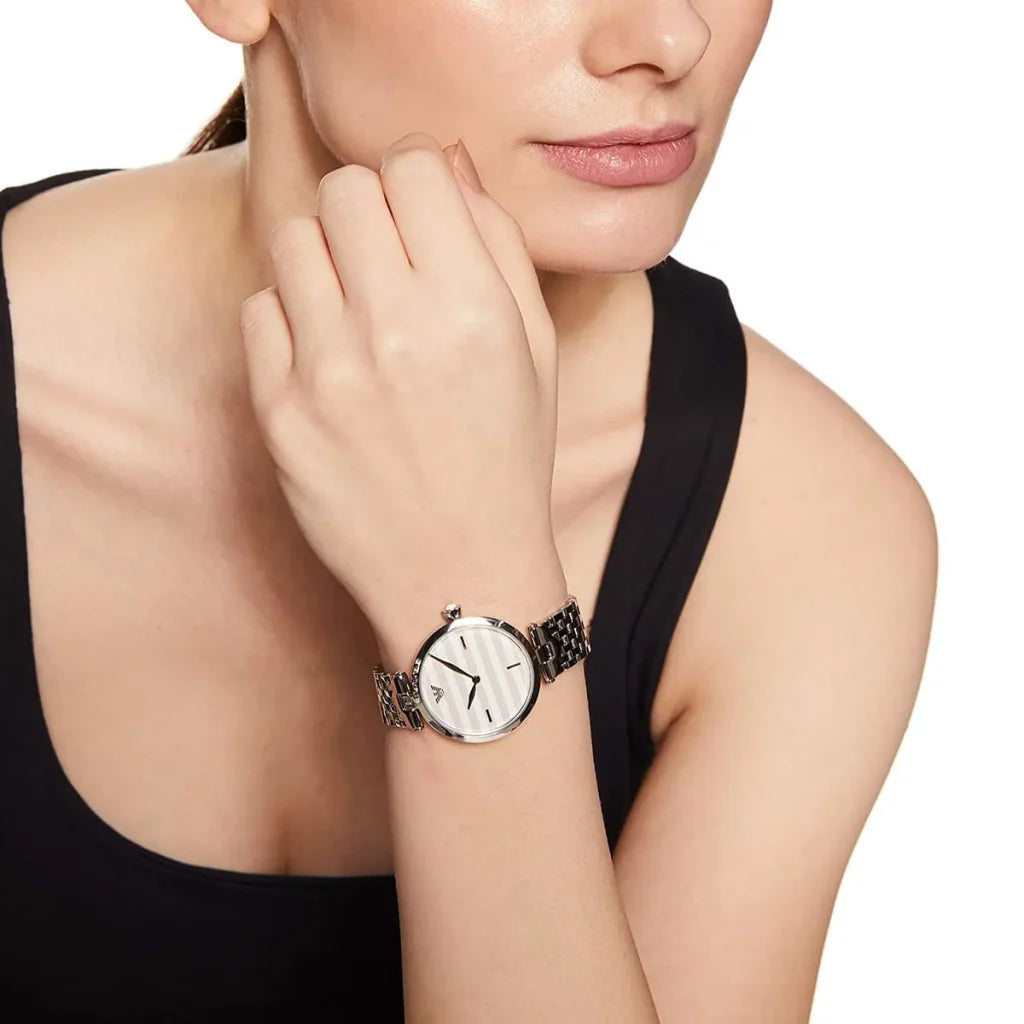 Emporio Armani Arianna AR11195 Women’s Watch – White Dial Stainless Steel Elegant Slim Fashion Watch