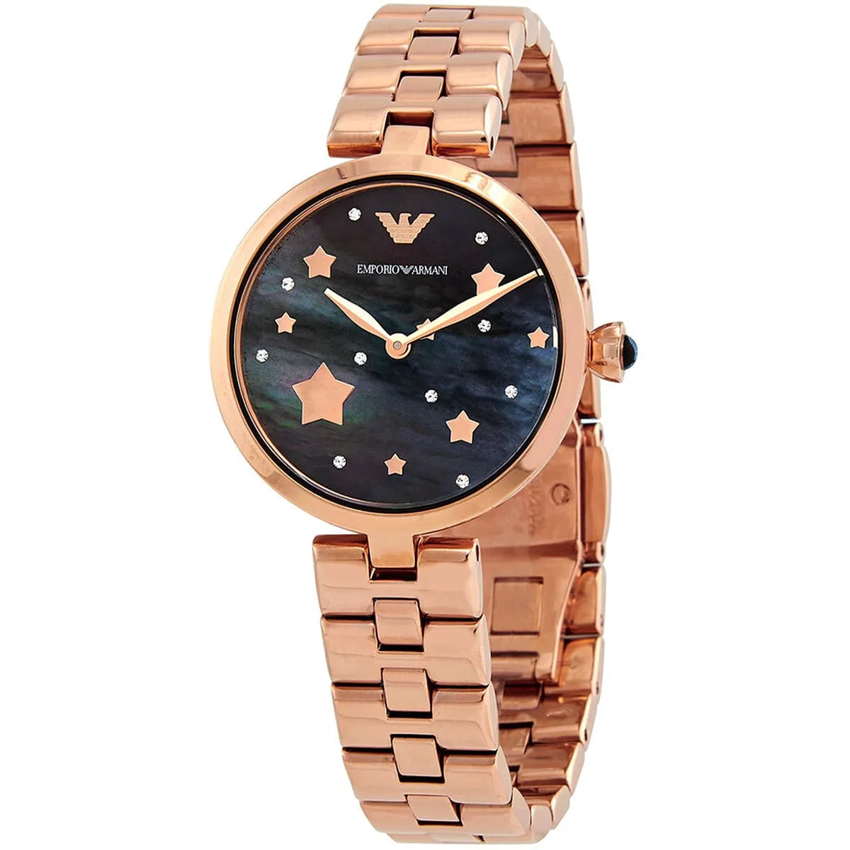 Emporio Armani Arianna AR11197 Women’s Watch – Black Dial Rose Gold Stainless Steel Elegant Fashion Watch