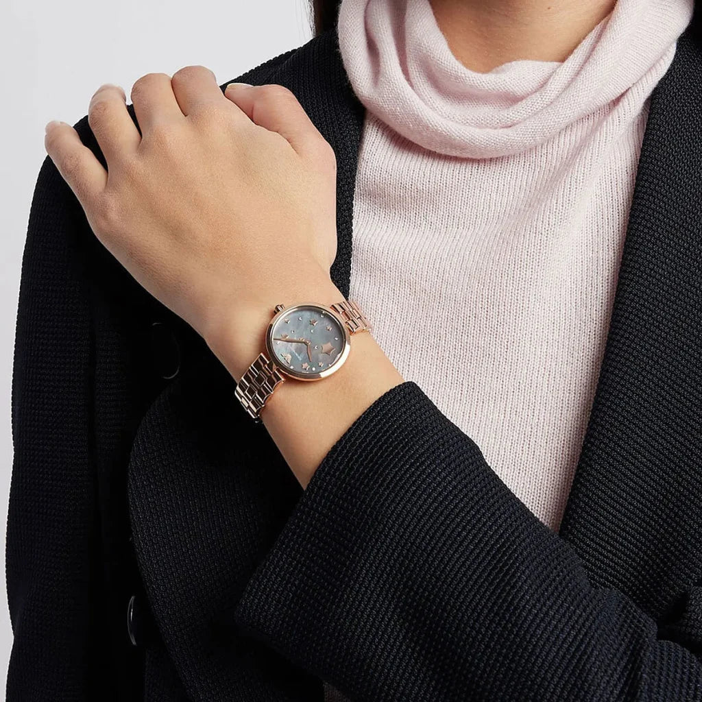 Emporio Armani Arianna AR11197 Women’s Watch – Black Dial Rose Gold Stainless Steel Elegant Fashion Watch