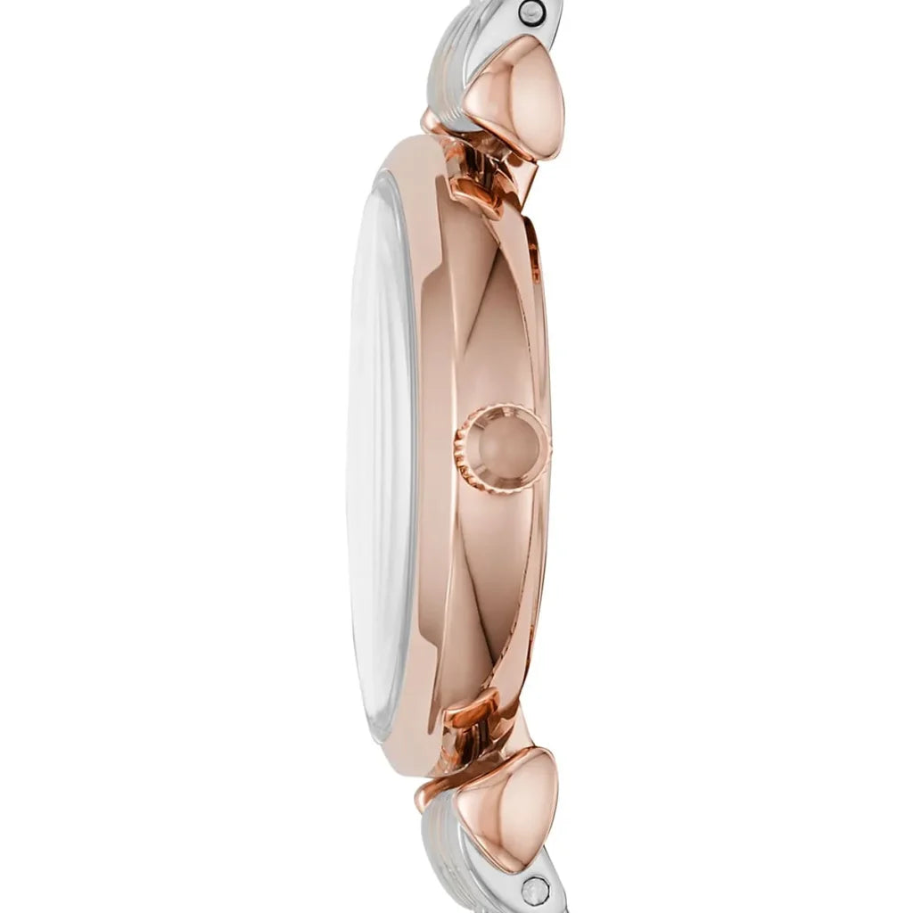 Emporio Armani Gianni T-Bar AR11223 Women’s Watch – Pink Dial Two-Tone Stainless Steel Elegant Fashion Watch