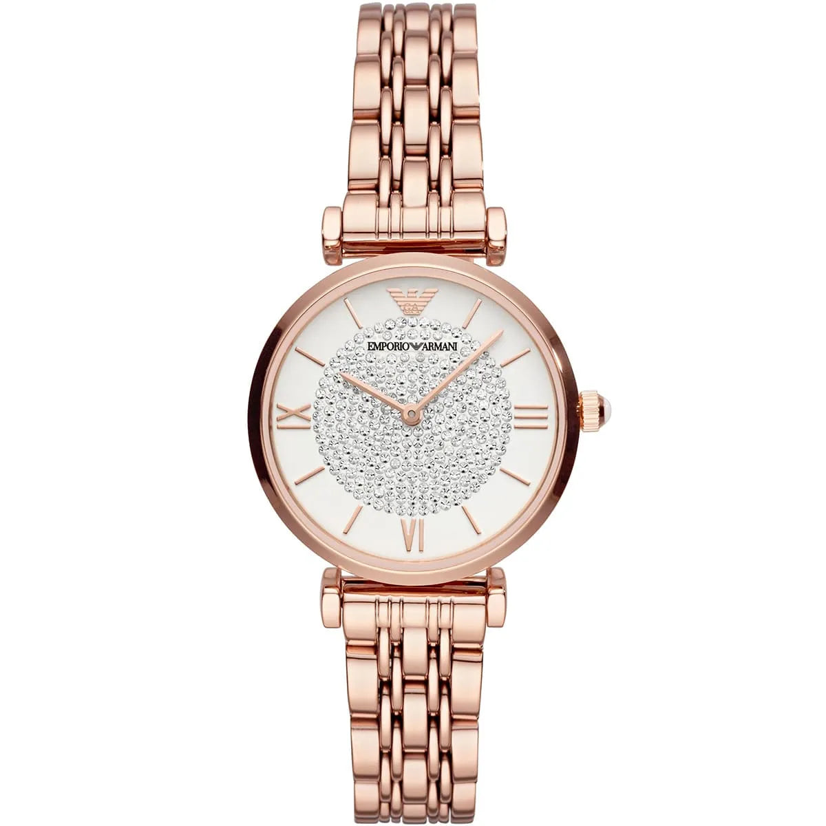 Emporio Armani Gianni T-Bar AR11244 Women’s Watch – White Dial Rose Gold Stainless Steel Elegant Fashion Watch