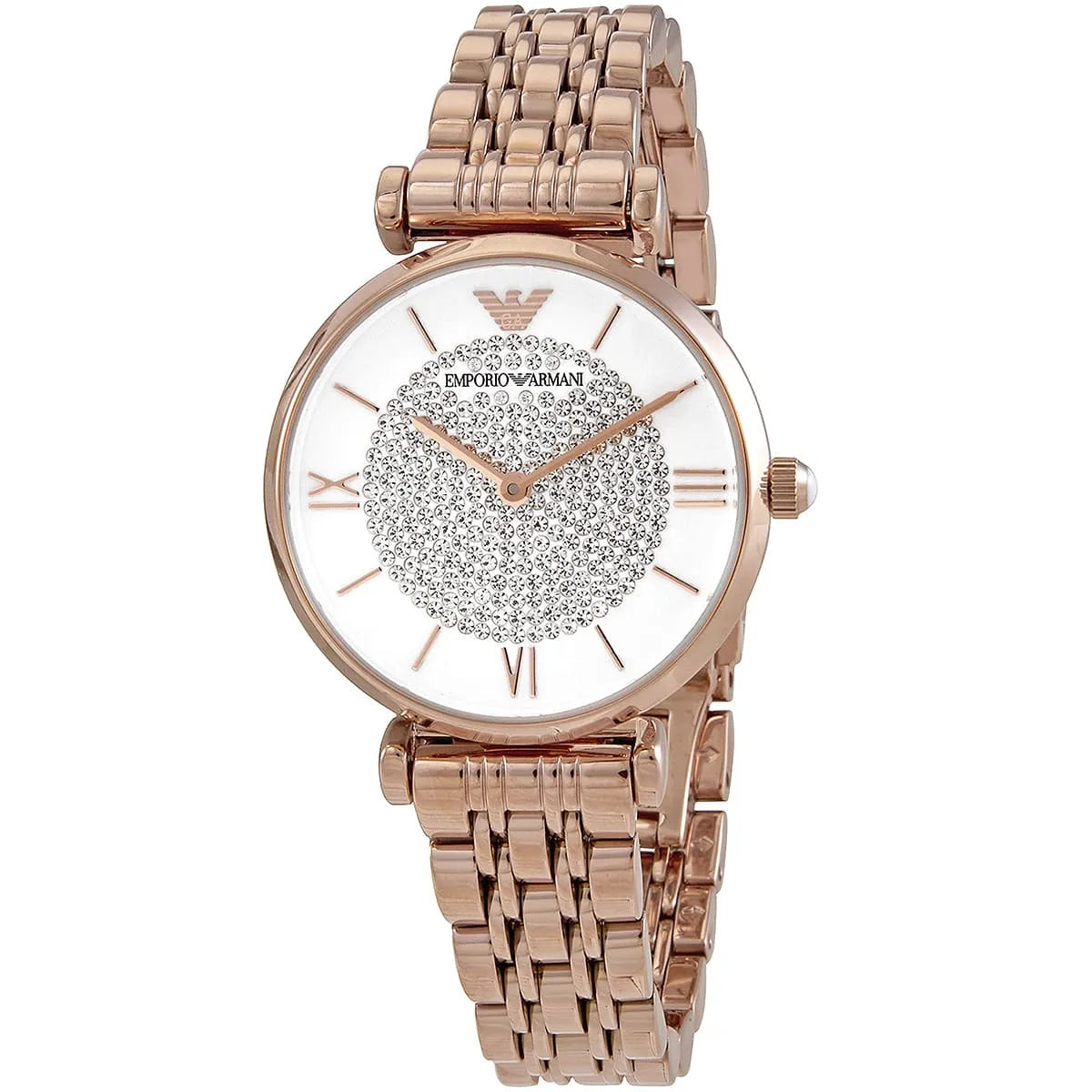 Emporio Armani Gianni T-Bar AR11244 Women’s Watch – White Dial Rose Gold Stainless Steel Elegant Fashion Watch