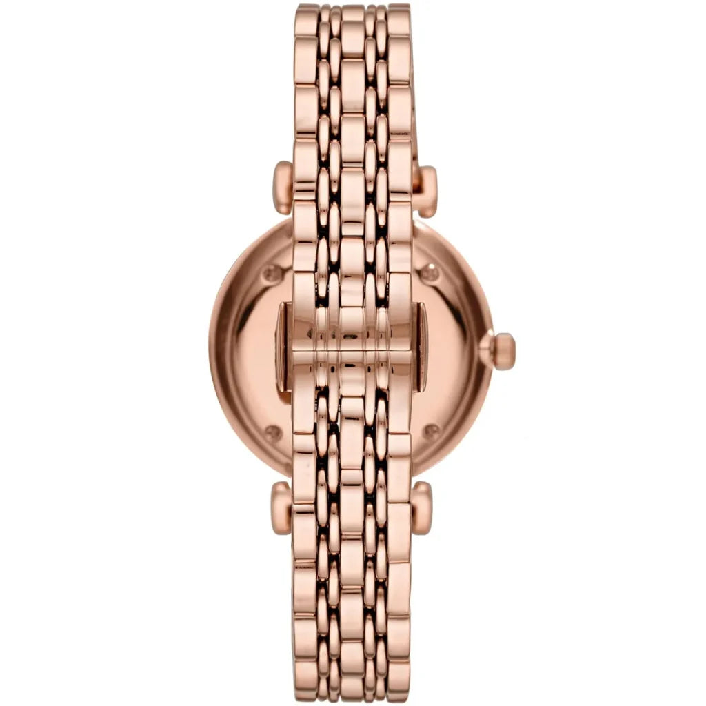 Emporio Armani Gianni T-Bar AR11244 Women’s Watch – White Dial Rose Gold Stainless Steel Elegant Fashion Watch