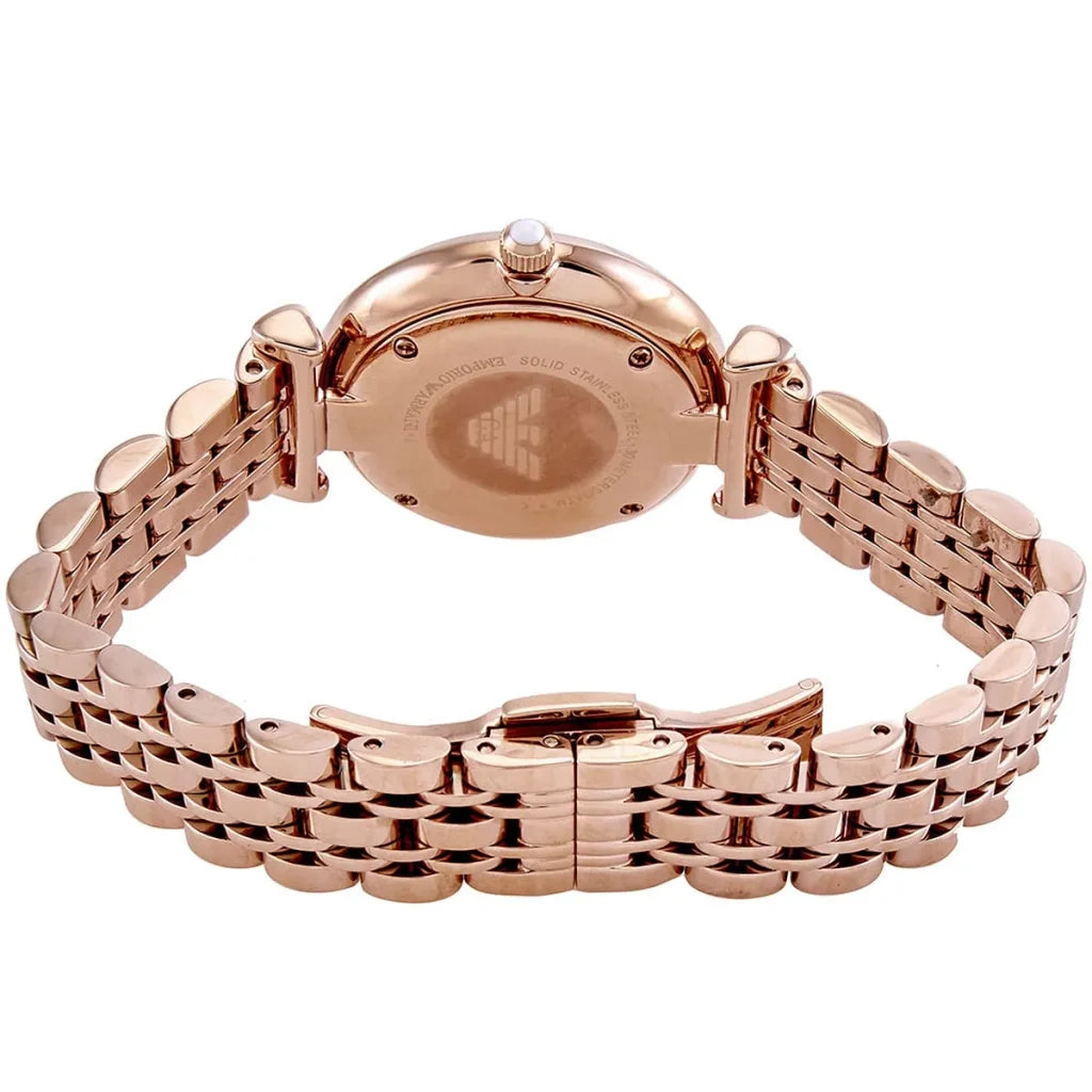 Emporio Armani Gianni T-Bar AR11244 Women’s Watch – White Dial Rose Gold Stainless Steel Elegant Fashion Watch