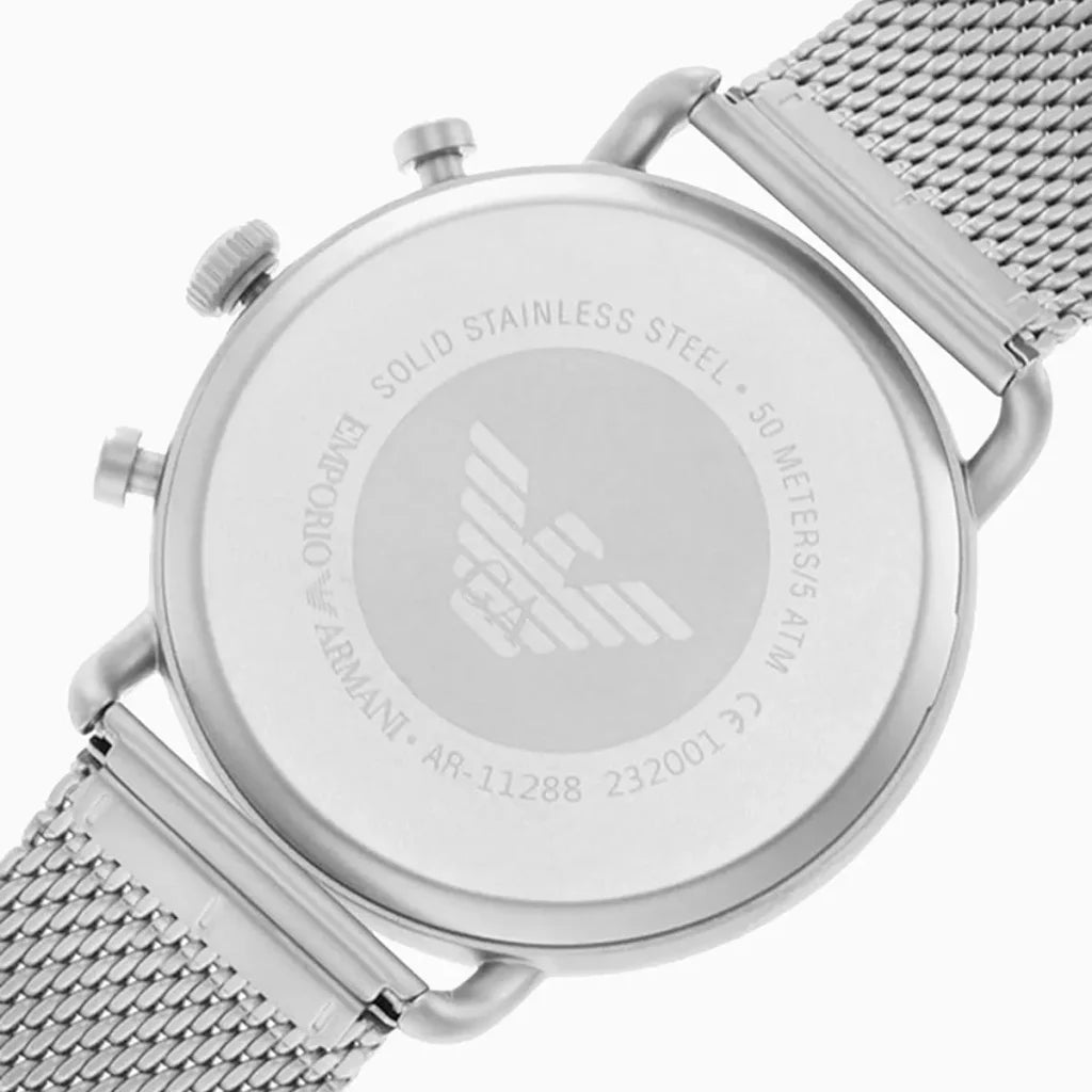 Emporio Armani Aviator AR11288 Men’s Watch – Silver Dial Stainless Steel Elegant Pilot Style Fashion Watch