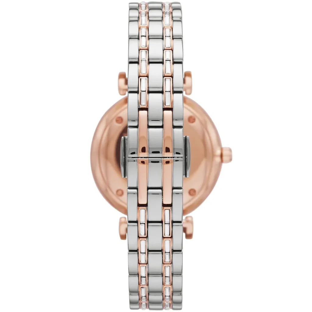 Emporio Armani Gianni T-Bar AR11293 Women’s Watch – Silver Dial Two-Tone Stainless Steel Elegant Fashion Watch