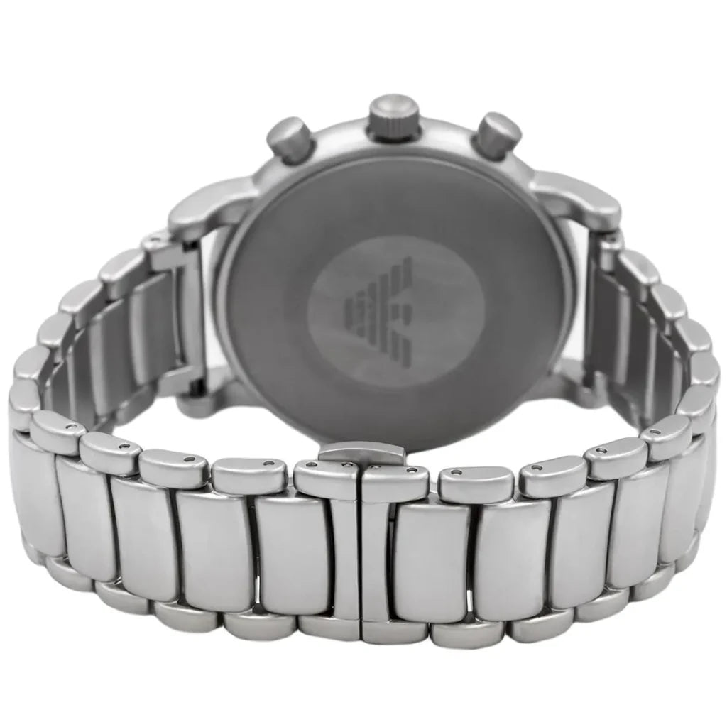 Emporio Armani Luigi AR11324 Men’s Watch – Black Dial Stainless Steel Chronograph Style 46mm Luxury Fashion Watch
