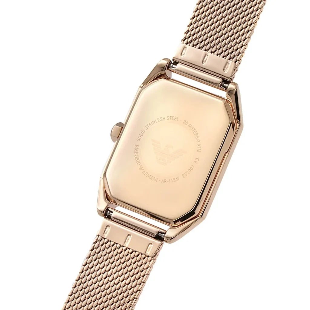 Emporio Armani Gioia AR11347 Women’s Watch – Rose Gold Square Stainless Steel Elegant Fashion Watch