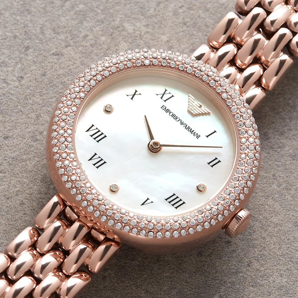 Emporio Armani Rosa AR11355 Women’s Watch – White Dial Rose Gold Stainless Steel Elegant Fashion Watch
