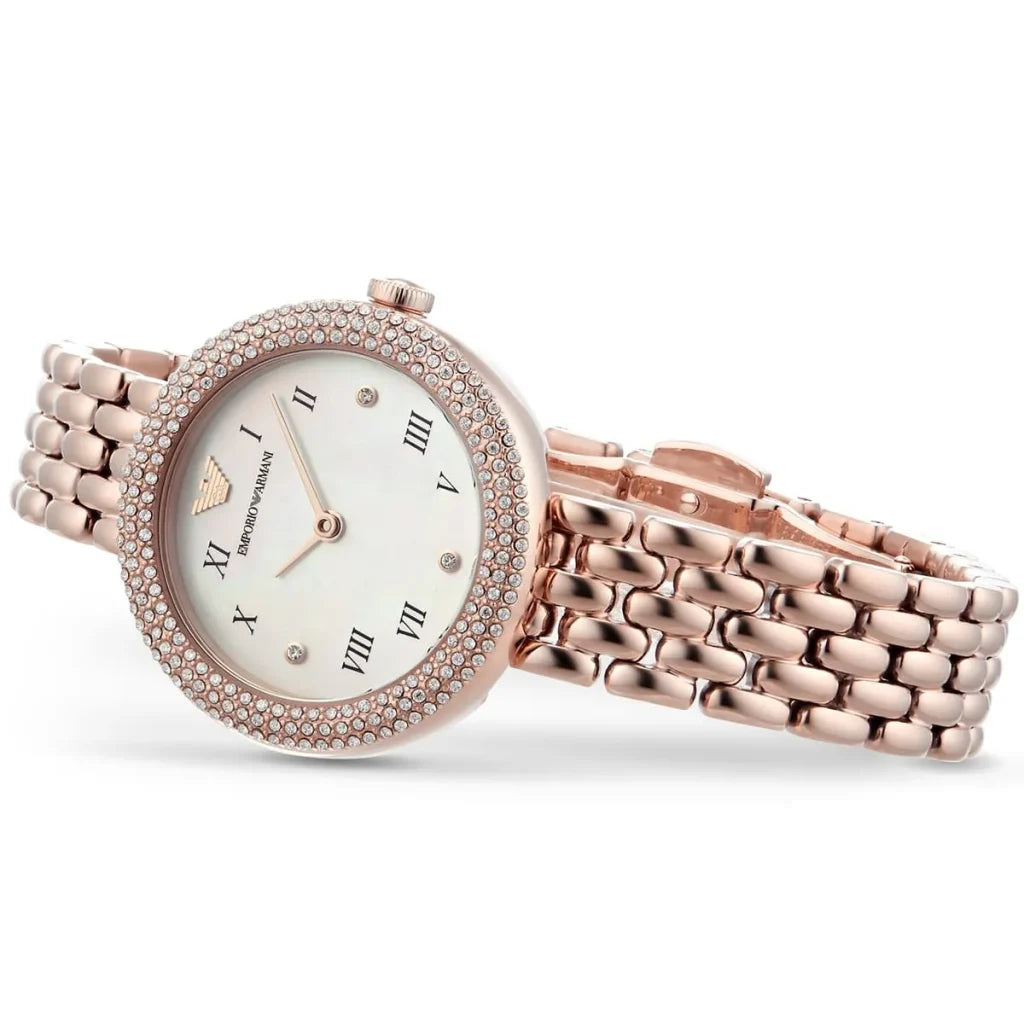 Emporio Armani Rosa AR11355 Women’s Watch – White Dial Rose Gold Stainless Steel Elegant Fashion Watch