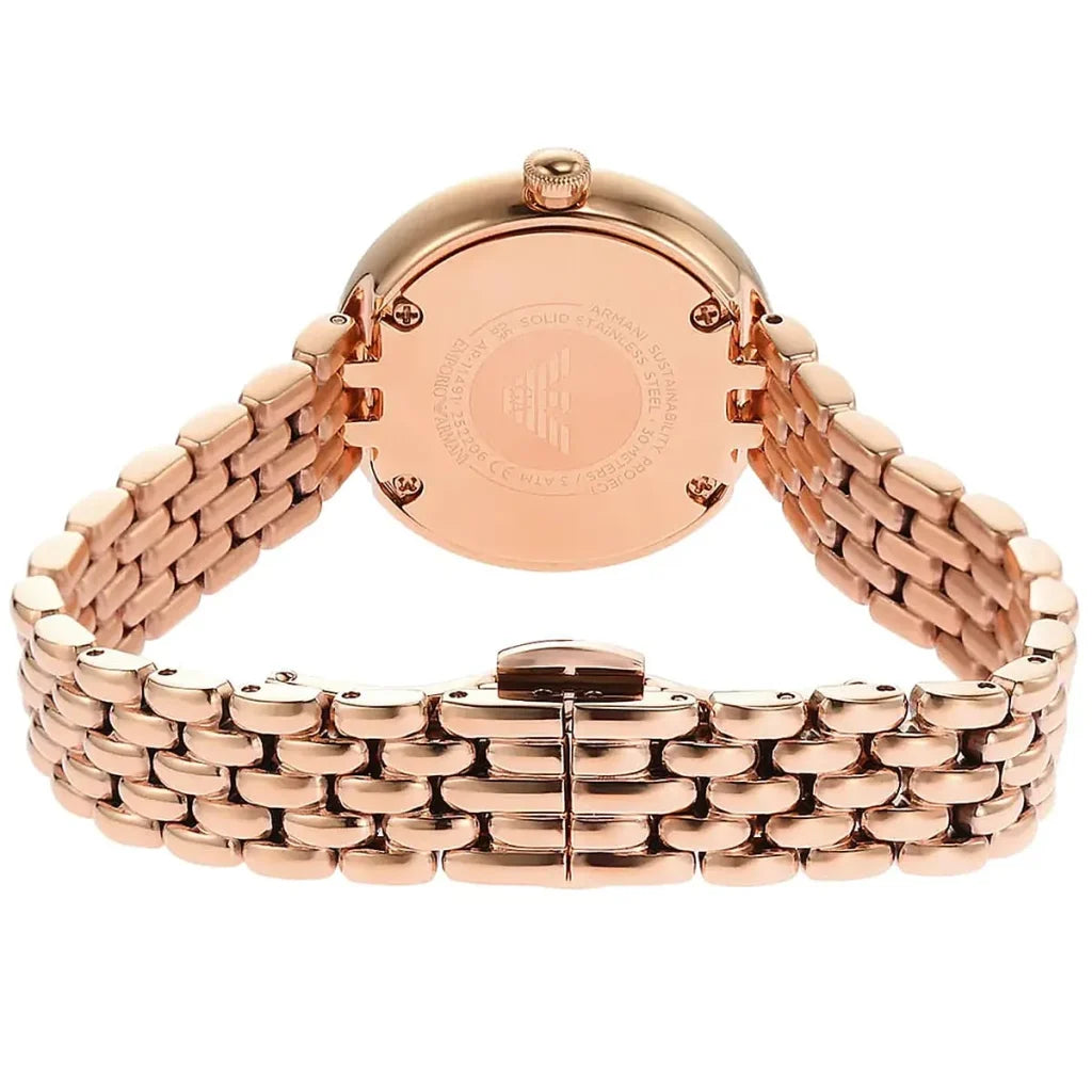 Emporio Armani Rosa AR11355 Women’s Watch – White Dial Rose Gold Stainless Steel Elegant Fashion Watch