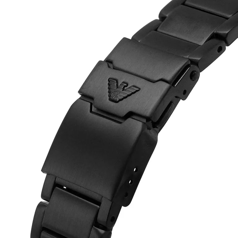 Emporio Armani AR11363 Diver Men's Watch – Black Dial, Black Stainless Steel Bracelet, 43mm Quartz, 100M Water Resistant