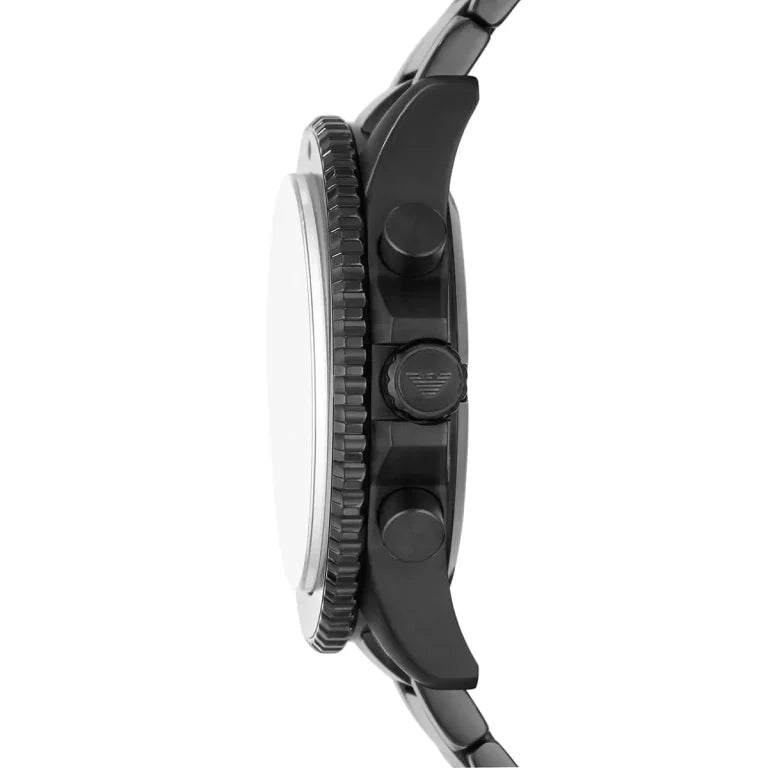 Emporio Armani AR11363 Diver Men's Watch – Black Dial, Black Stainless Steel Bracelet, 43mm Quartz, 100M Water Resistant
