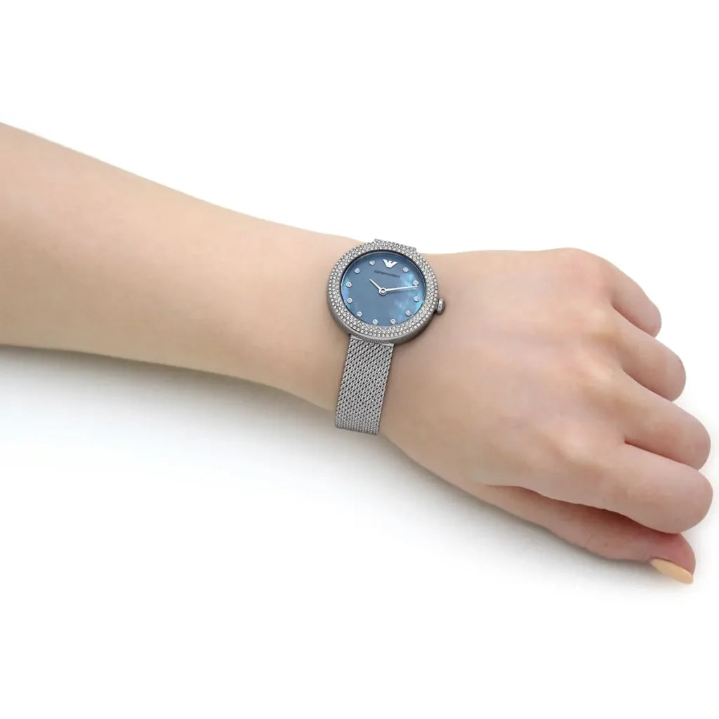 Emporio Armani Rosa AR11380 Women’s Watch – Blue Dial Stainless Steel Elegant Minimal Fashion Watch