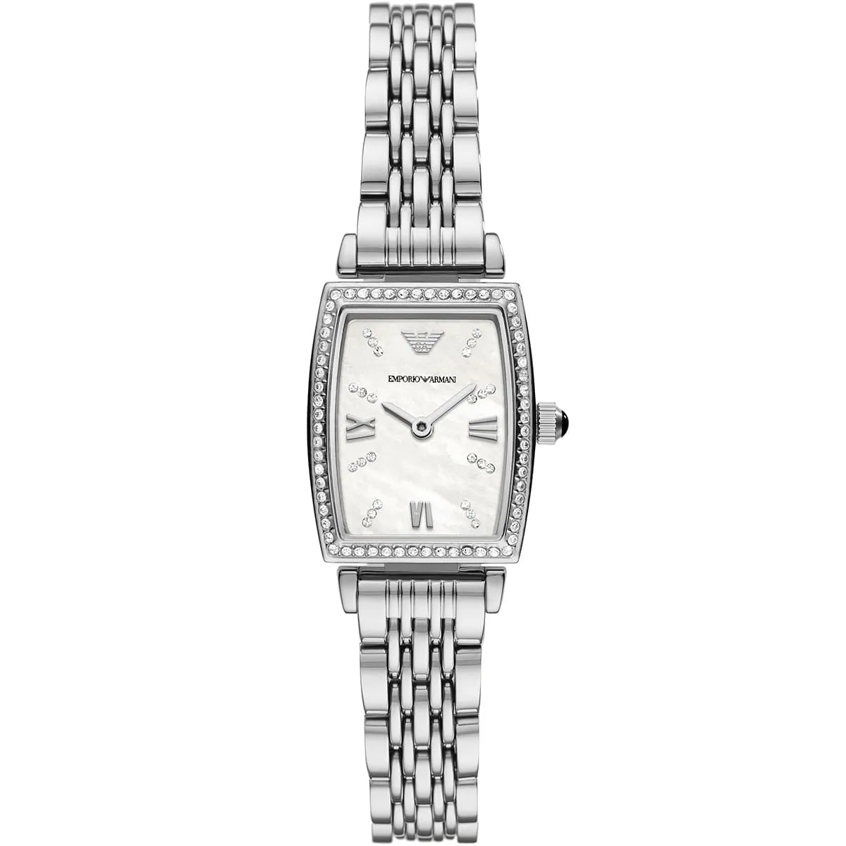 Emporio Armani Gianni T-Bar AR11405 Women’s Watch – White Dial Square Stainless Steel Elegant Fashion Watch