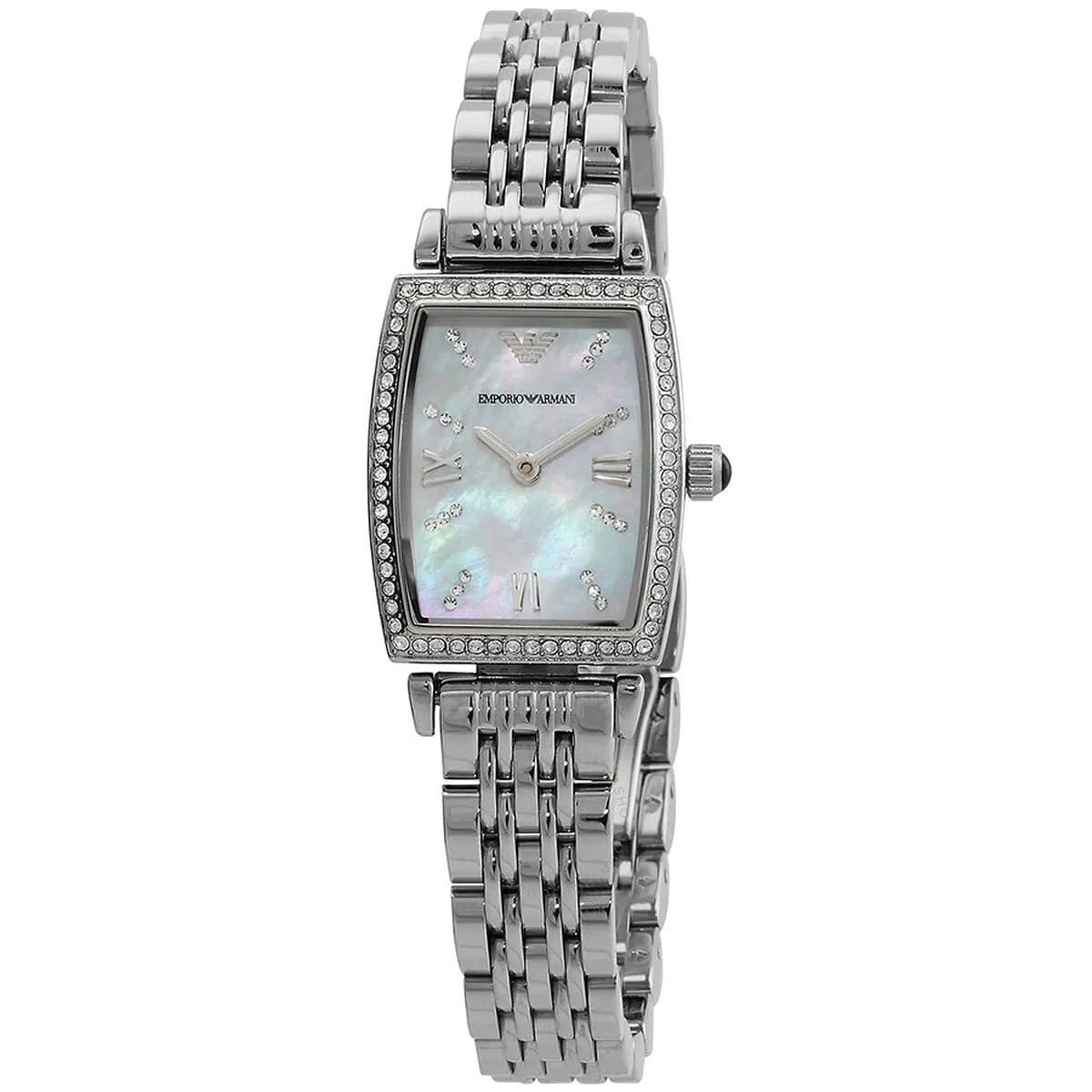 Emporio Armani Gianni T-Bar AR11405 Women’s Watch – White Dial Square Stainless Steel Elegant Fashion Watch
