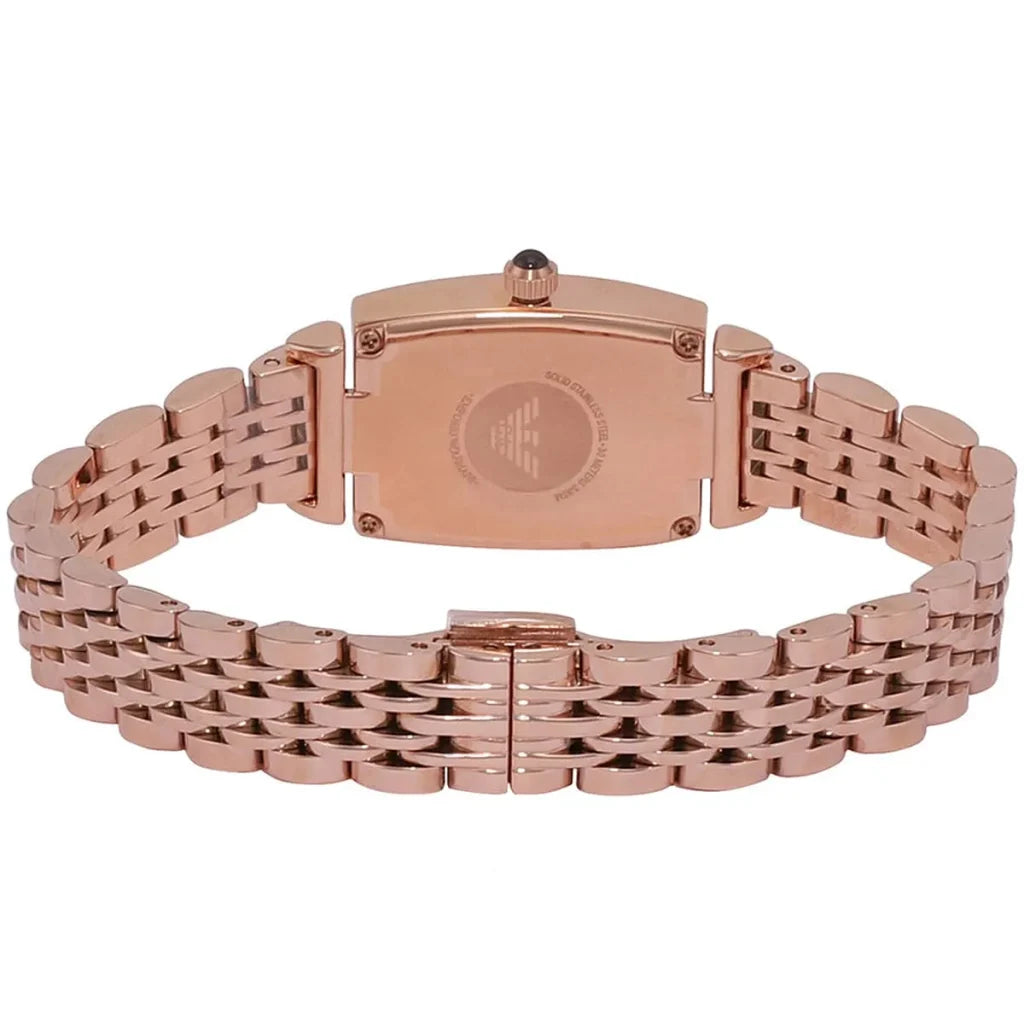 Emporio Armani Gianni T-Bar AR11407 Women’s Watch – Square Brown Dial Rose Gold Stainless Steel Elegant Fashion Watch