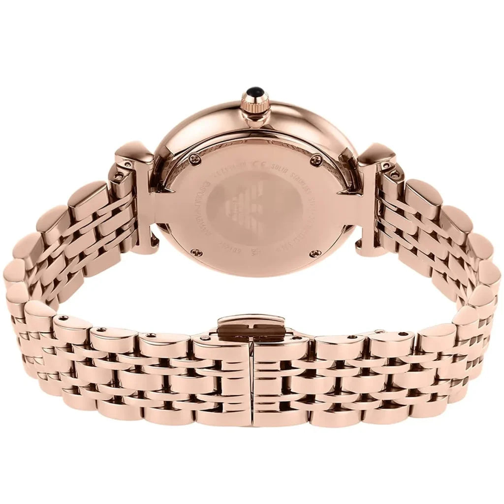 Emporio Armani Gianni T-Bar AR11423 Women’s Watch – Multicolor Dial Rose Gold Stainless Steel Elegant Fashion Watch