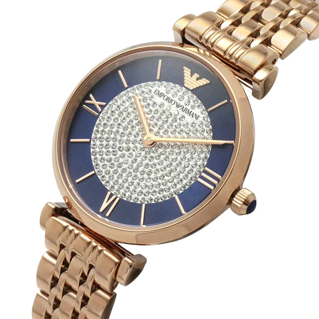 Emporio Armani Gianni T-Bar AR11423 Women’s Watch – Multicolor Dial Rose Gold Stainless Steel Elegant Fashion Watch