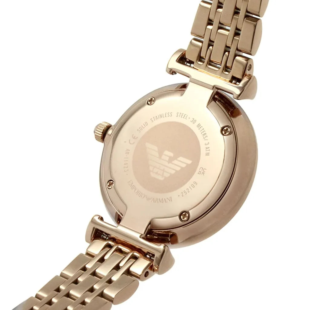 Emporio Armani Gianni T-Bar AR11423 Women’s Watch – Multicolor Dial Rose Gold Stainless Steel Elegant Fashion Watch
