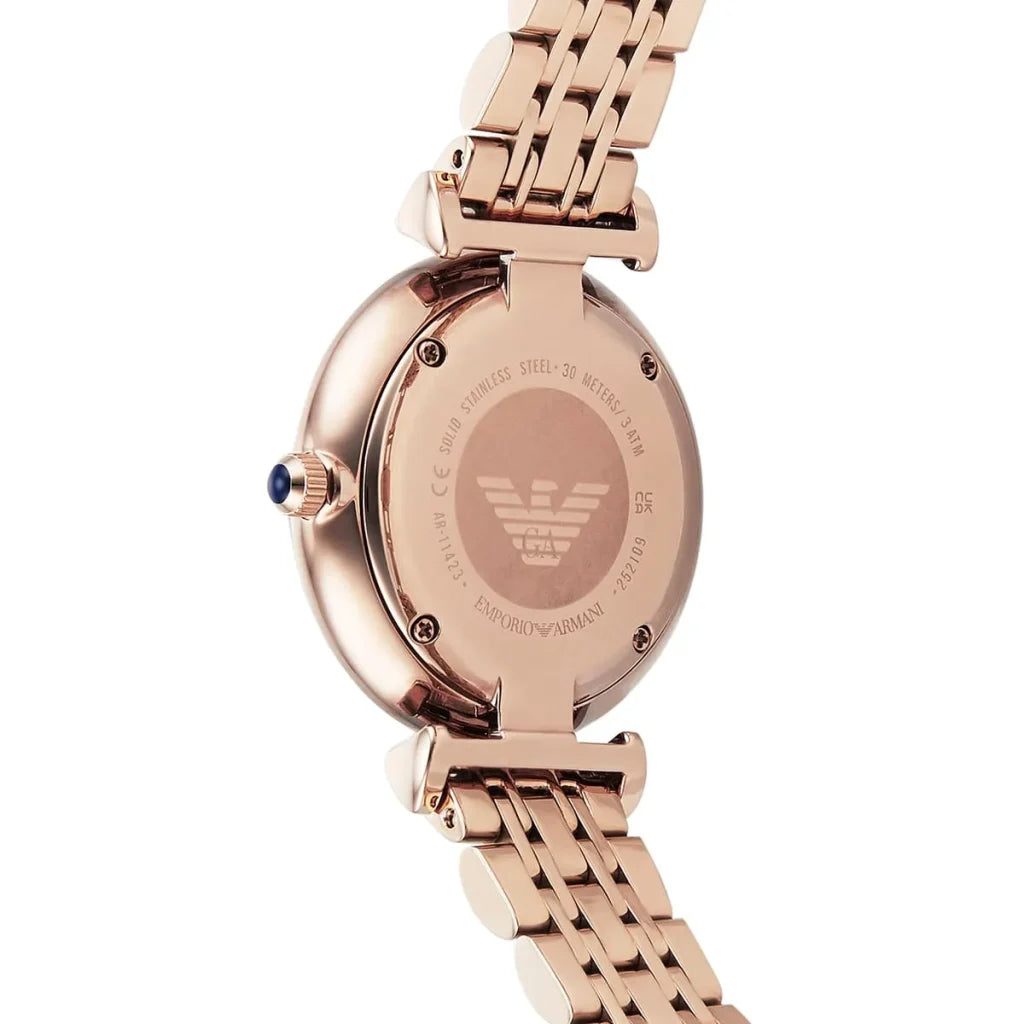 Emporio Armani Gianni T-Bar AR11423 Women’s Watch – Multicolor Dial Rose Gold Stainless Steel Elegant Fashion Watch