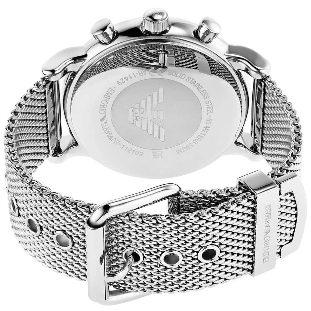 Emporio Armani AR11429 – Men’s Luigi Black Dial Stainless Steel Watch