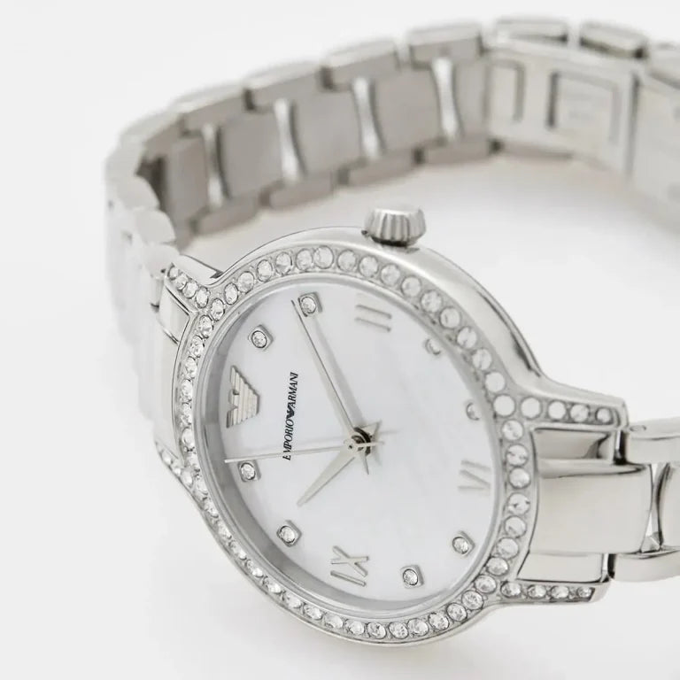 Emporio Armani Cleo Women’s Watch AR11484 – White Dial with Silver Stainless Steel Bracelet