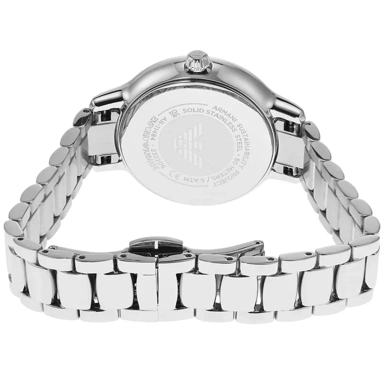 Emporio Armani Cleo Women’s Watch AR11484 – White Dial with Silver Stainless Steel Bracelet