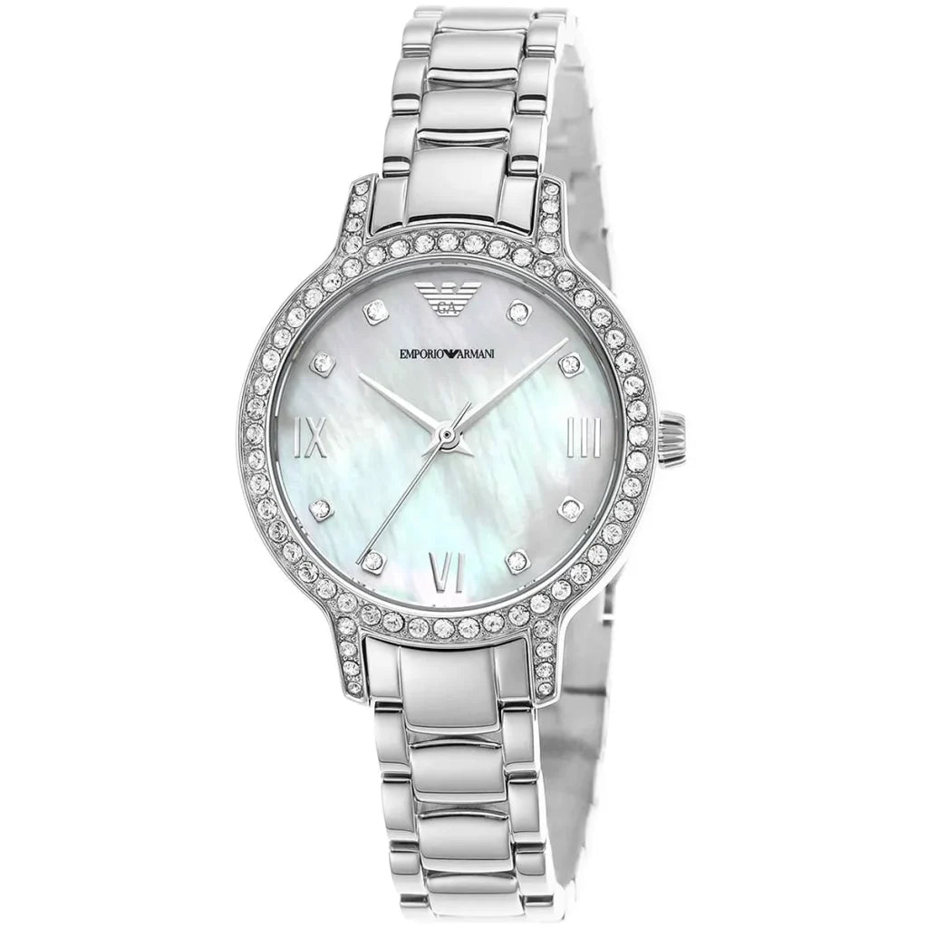 Emporio Armani Cleo Women’s Watch AR11484 – White Dial with Silver Stainless Steel Bracelet