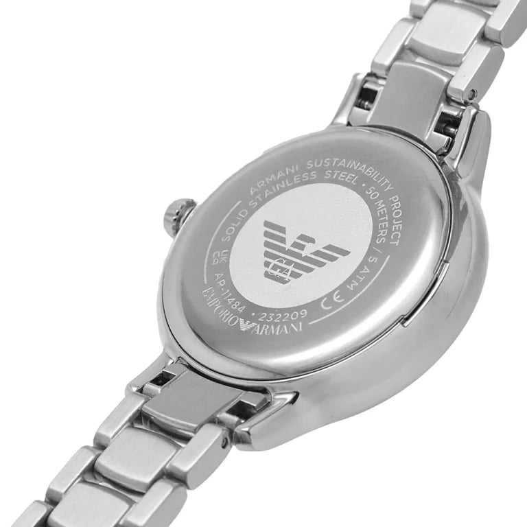 Emporio Armani Cleo Women’s Watch AR11484 – White Dial with Silver Stainless Steel Bracelet