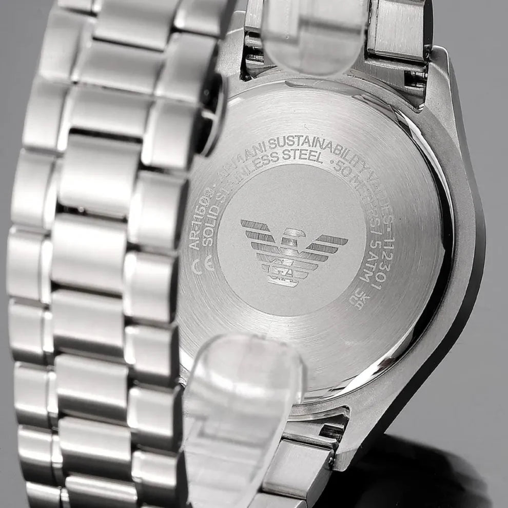 Emporio Armani AR11602 – Men’s Paolo Black Dial Stainless Steel Watch