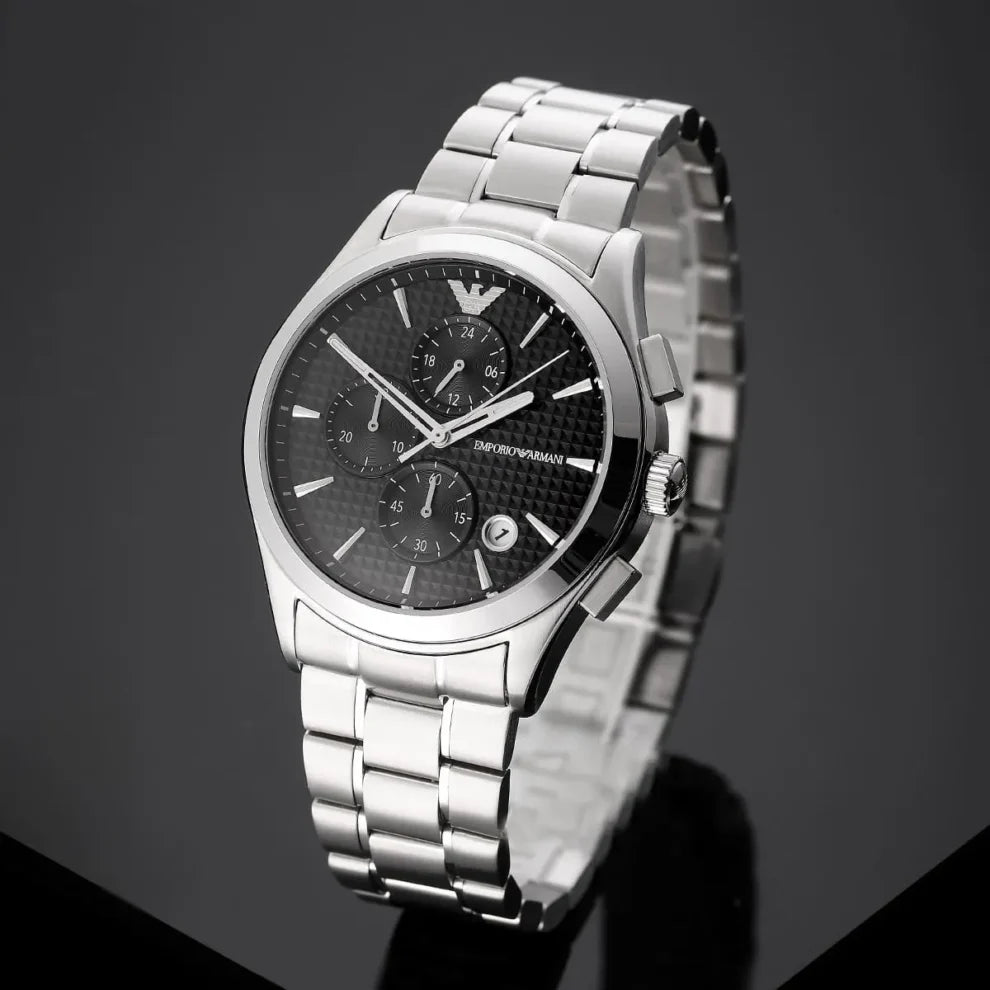 Emporio Armani AR11602 – Men’s Paolo Black Dial Stainless Steel Watch