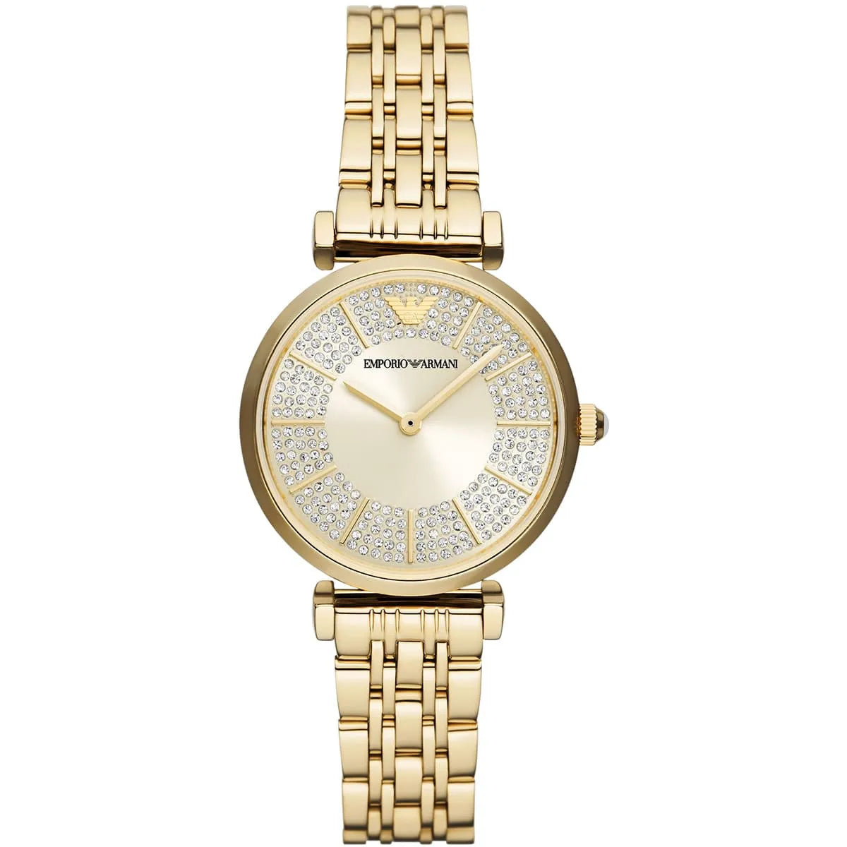 Emporio Armani Gianni T-Bar Women’s Gold Stainless Steel Watch with Silver Dial – AR11608Elegant and refined, the Emporio Armani Gianni T-Bar women’s watch is a perfect expression of timeless luxury.